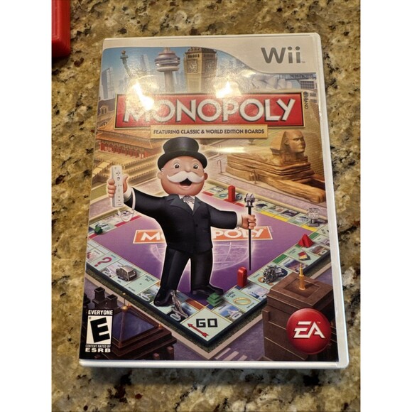 Monopoly Featuring Classic And World Edition Boards Wii Game, Case, And Manual - Picture 1 of 3